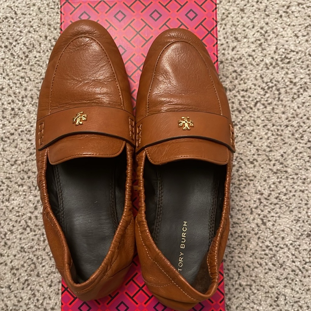 Tory Burch Brown Leather Loafers 5.5
